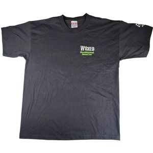Wicked Munchkinland National Tour T-Shirt Mens XL Black Bayside Musical Tee Rare